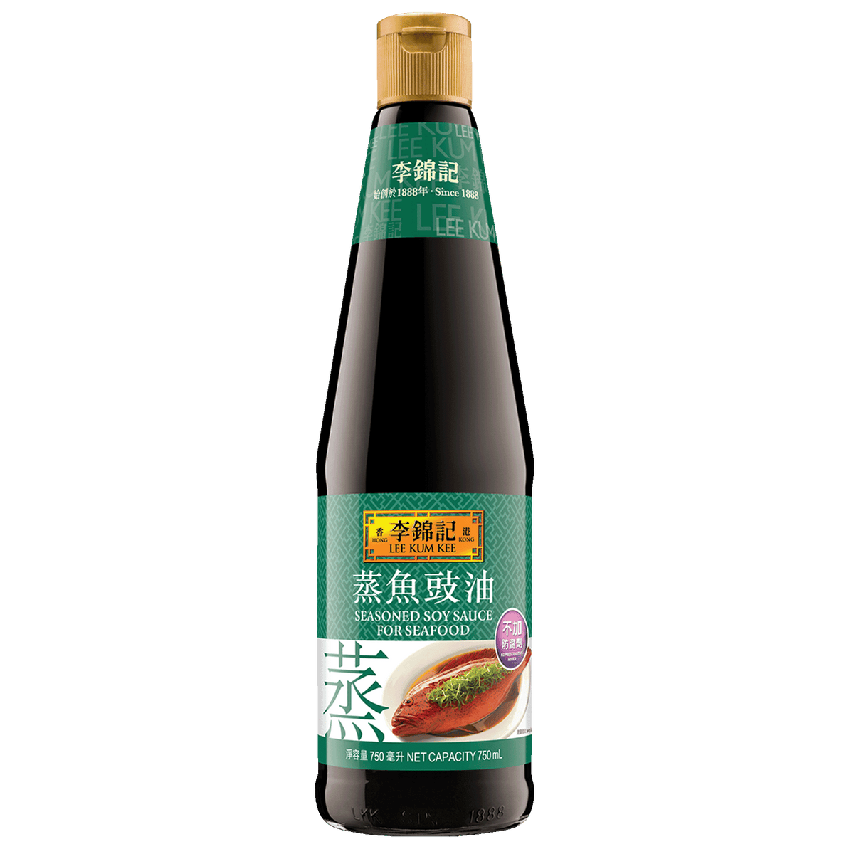 Lee Kum Kee Seasoned Soy Sauce for Seafood 750 mL front bottle