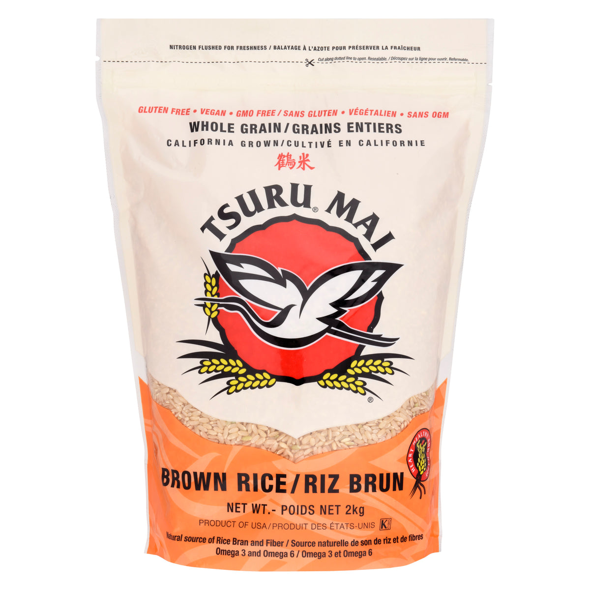 Tsuru Mai Brown Rice 1.8 kg front package