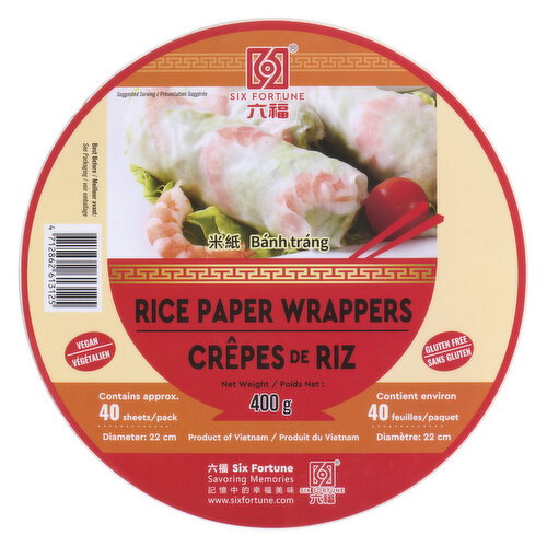 Six Fortune Rice Paper 400 g front package