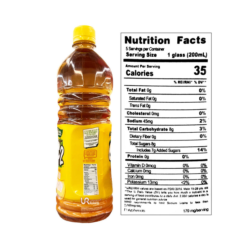 C2 Lemon Green Tea ingredients and nutrition label