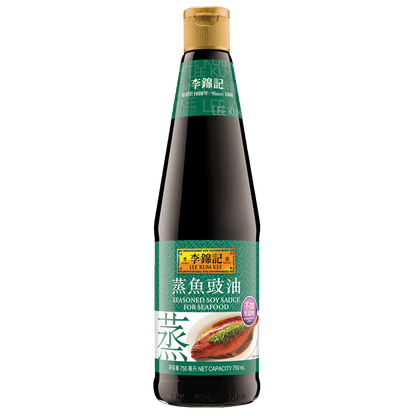 Lee Kum Kee Seasoned Soy Sauce for Seafood 750 mL front bottle