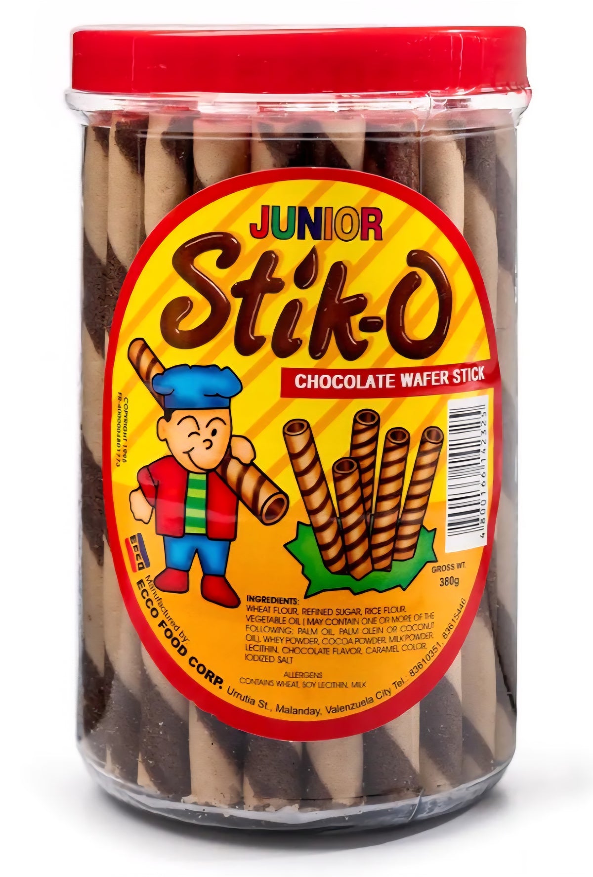 Stik-O Junior Wafer Sticks 380 g – Selected Flavour front package