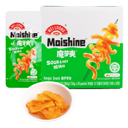 Weilong Konjac Shuang sour and hot snack 360 gram box
