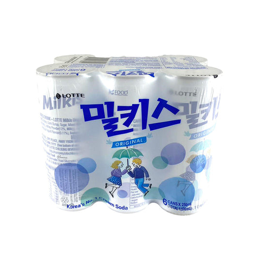 Lotte Milkis Original six pack 250 mL cans front