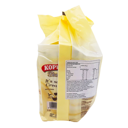 Kopiko Blanca Creamy Coffee preparation ingredients and nutrition label