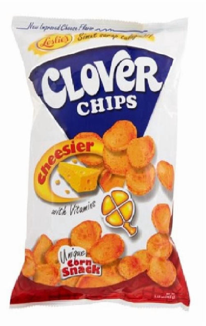 Leslie's Clover Chips cheese flavour 145 gram bag