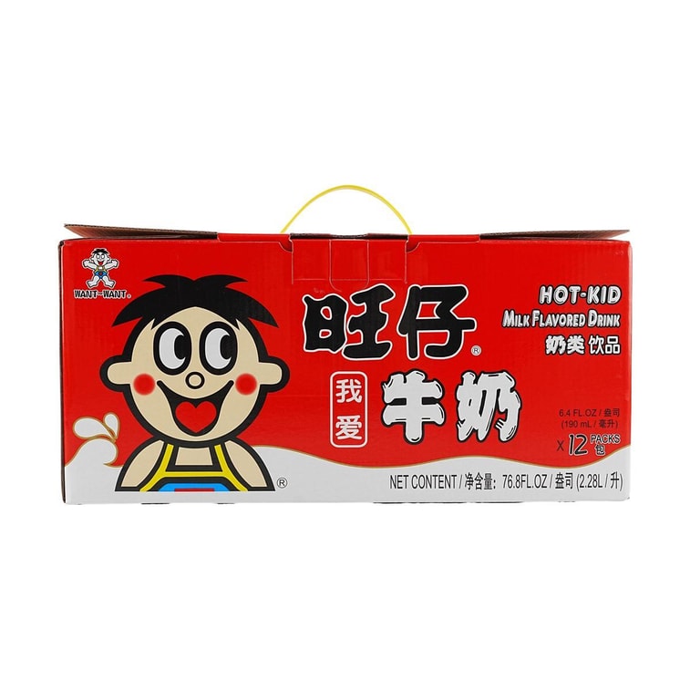 Want Want Hot-Kid Milk Flavoured Drink 190 mL × 12